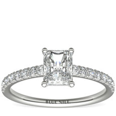French Pavé Diamond Engagement Ring in Platinum (0.24 ct. tw.)